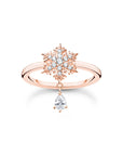 THOMAS SABO Ring snowflake with white stones rose gold