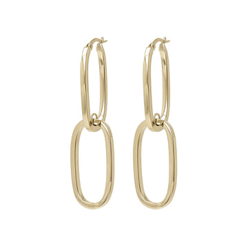 9CT ATHENA DROP HOOP EARRINGS