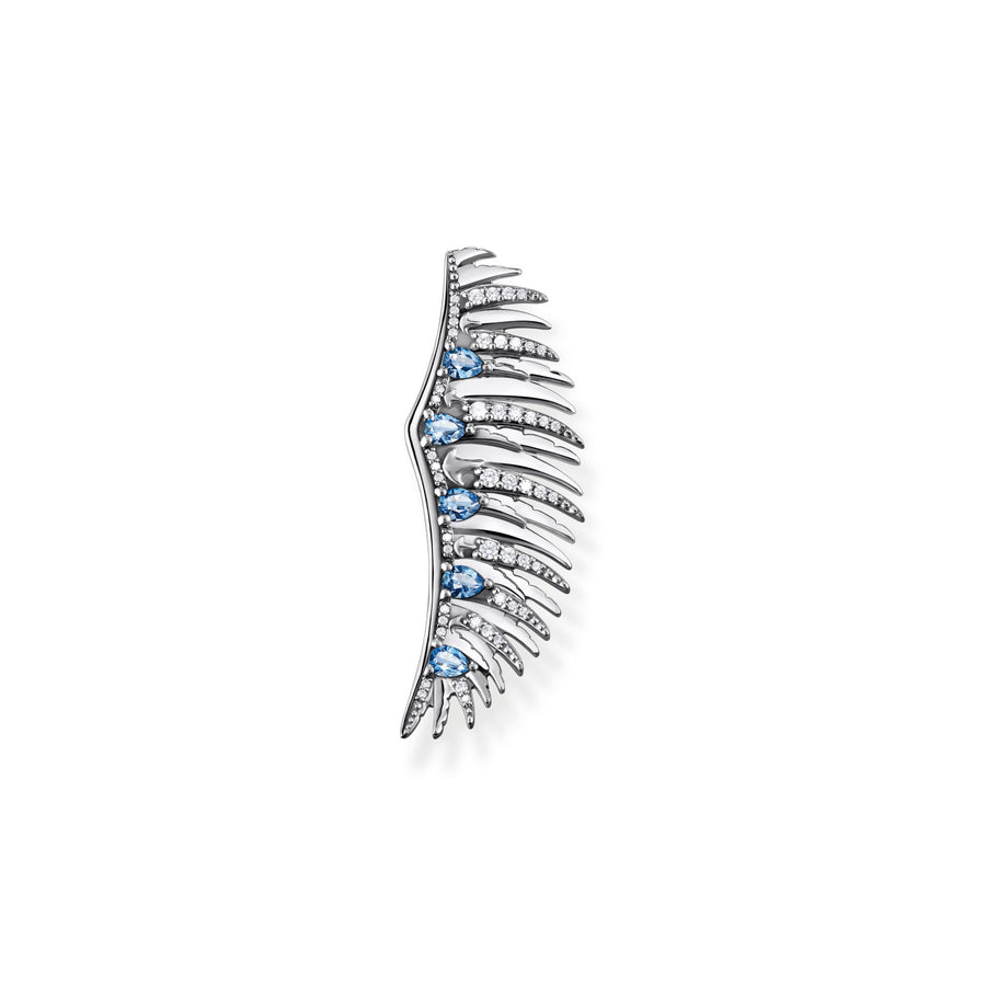 THOMAS SABO Brooch phoenix wing with blue stones silver