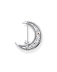 THOMAS SABO Brooch crescent moon with coloured stones silver