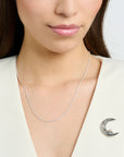 THOMAS SABO Brooch crescent moon with coloured stones silver