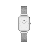 Daniel Wellington Quadro 20X26 Pressed Sterling Lumine Silver & White Watch