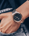 Daniel Wellington Iconic Link 36 Rose Gold & Black Watch