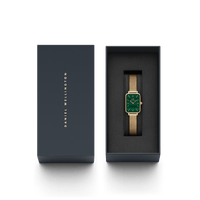 Daniel Wellington Quadro 20X26 Pressed Evergold Gold & Green Watch