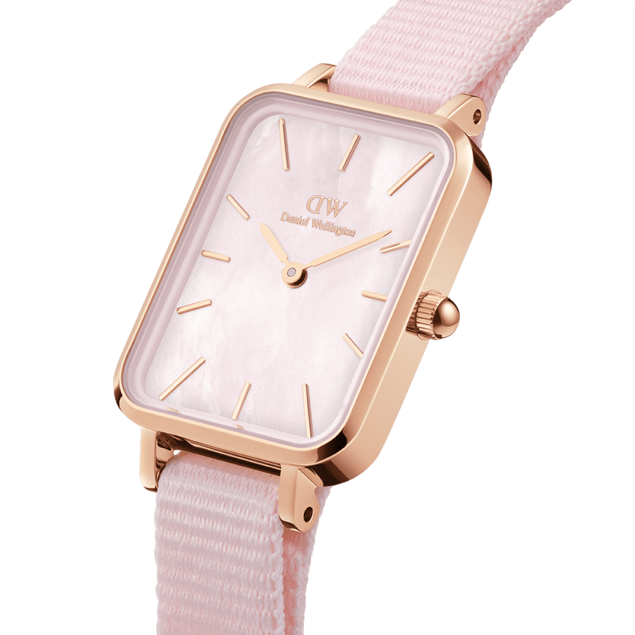 Daniel Wellington Quadro 20X26 Coral Rose Gold Mother of Pearl Watch