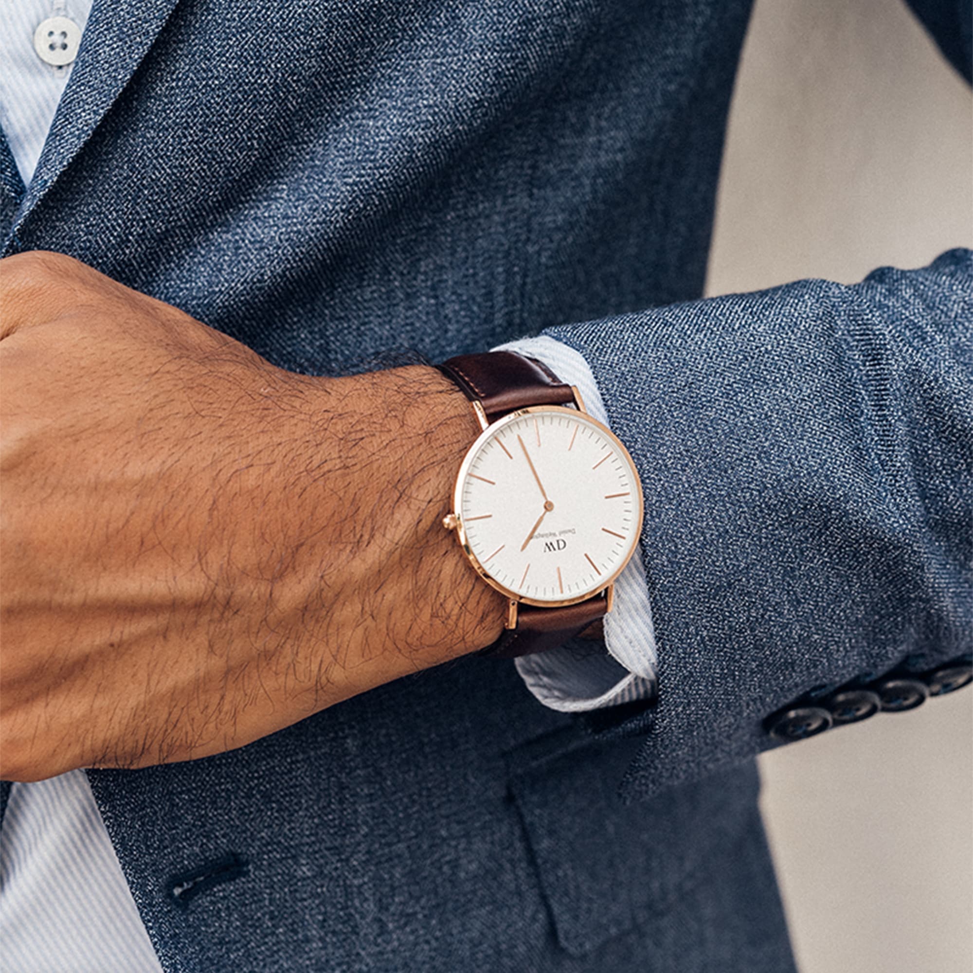 Daniel Wellington Classic 40 Bristol Rose Gold &amp; White Watch