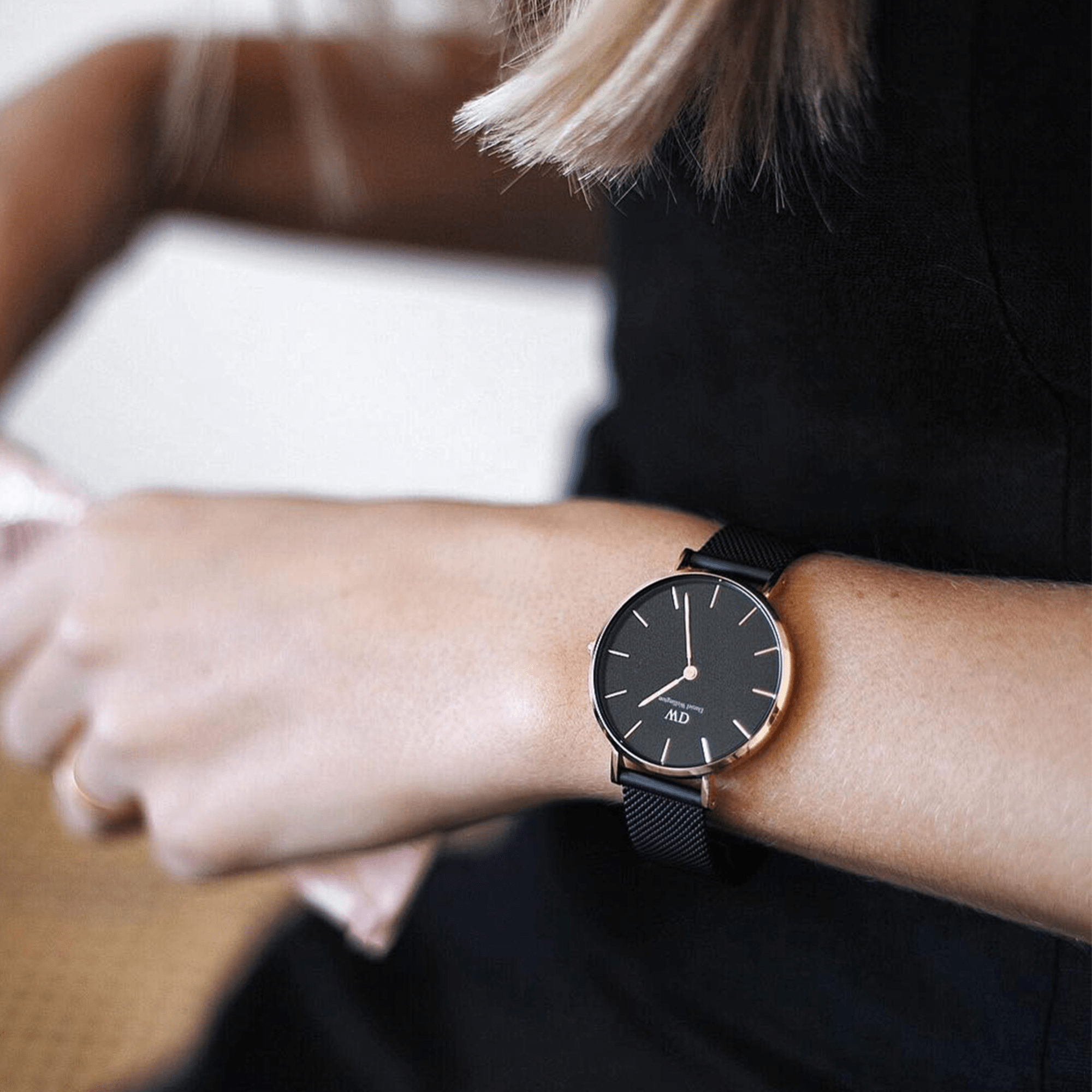 Daniel Wellington Petite 32 Ashfield Rose Gold &amp; Black Watch