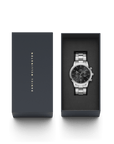 Daniel Wellington Iconic Chronograph 42 Link Silver & Black Sunray Watch