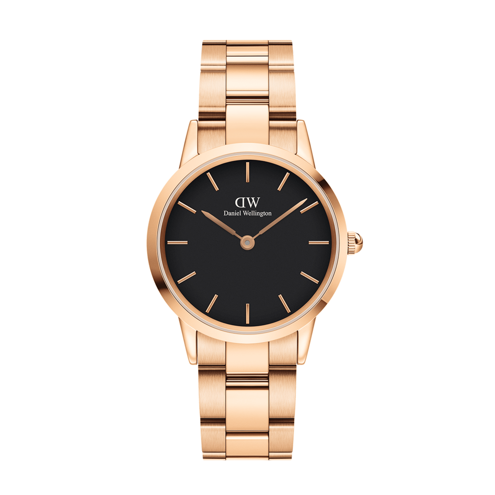 Daniel Wellington Iconic Link 36 Rose Gold &amp; Black Watch