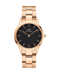 Daniel Wellington Iconic Link 36 Rose Gold & Black Watch