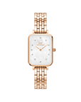 Daniel Wellington Quadro Lumine 20x26 5-Link Rose Gold & Mother of Pearl White Watch