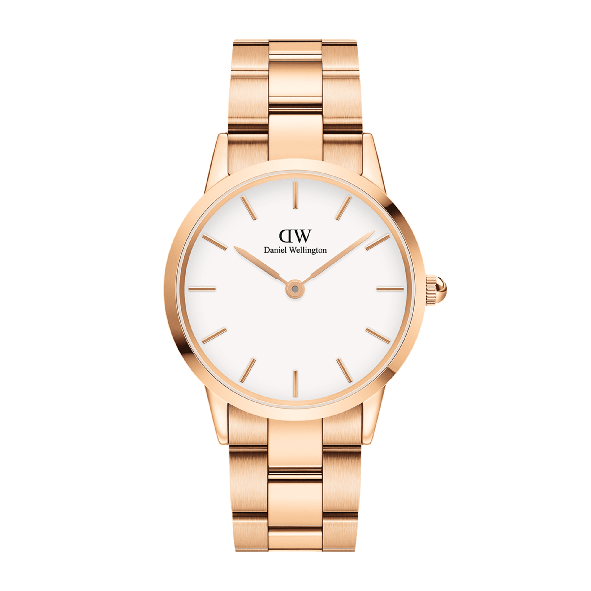 Daniel Wellington Iconic Link 36 Rose Gold &amp; White Watch