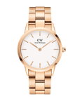 Daniel Wellington Iconic Link 36 Rose Gold & White Watch