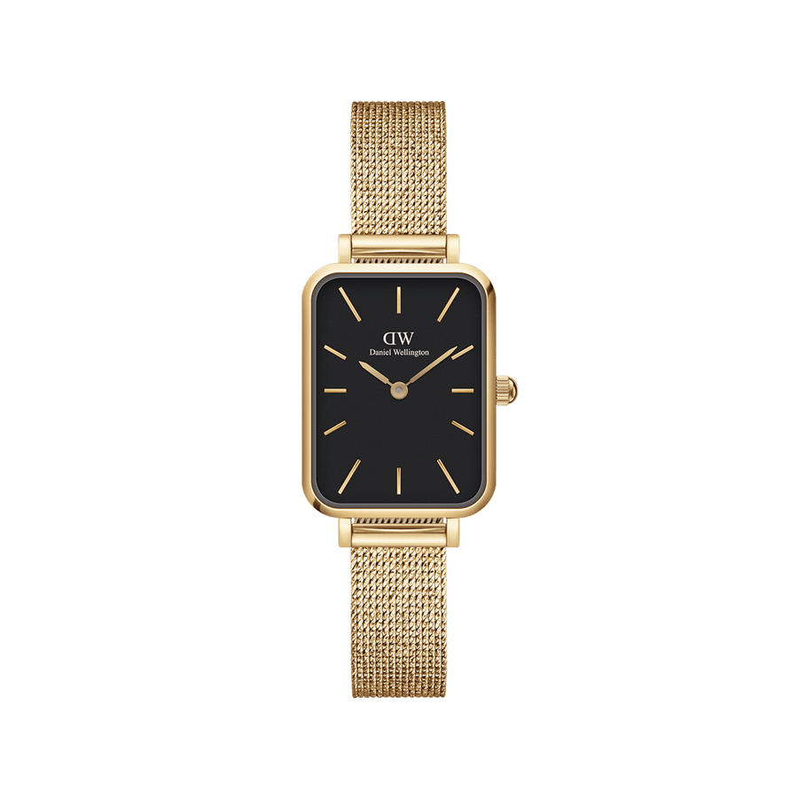 Daniel Wellington Quadro 20X26 Pressed Evergold Gold & White Watch