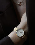 Daniel Wellington Petite 36 Evergold Gold & White Watch