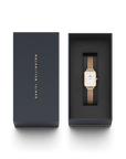 Daniel Wellington Quadro 20X26 Pressed Melrose Rose Gold & White Watch