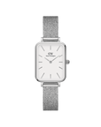 Daniel Wellington Quadro 20X26 Pressed Sterling Silver & White Watch