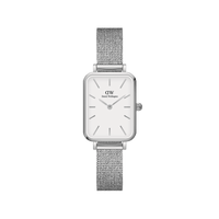 Daniel Wellington Quadro 20X26 Pressed Sterling Silver & White Watch