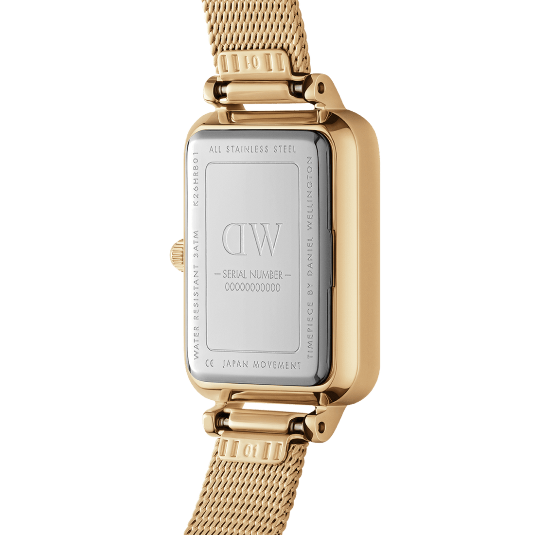 Daniel Wellington Quadro 20X26 Pressed Evergold Gold & White Watch