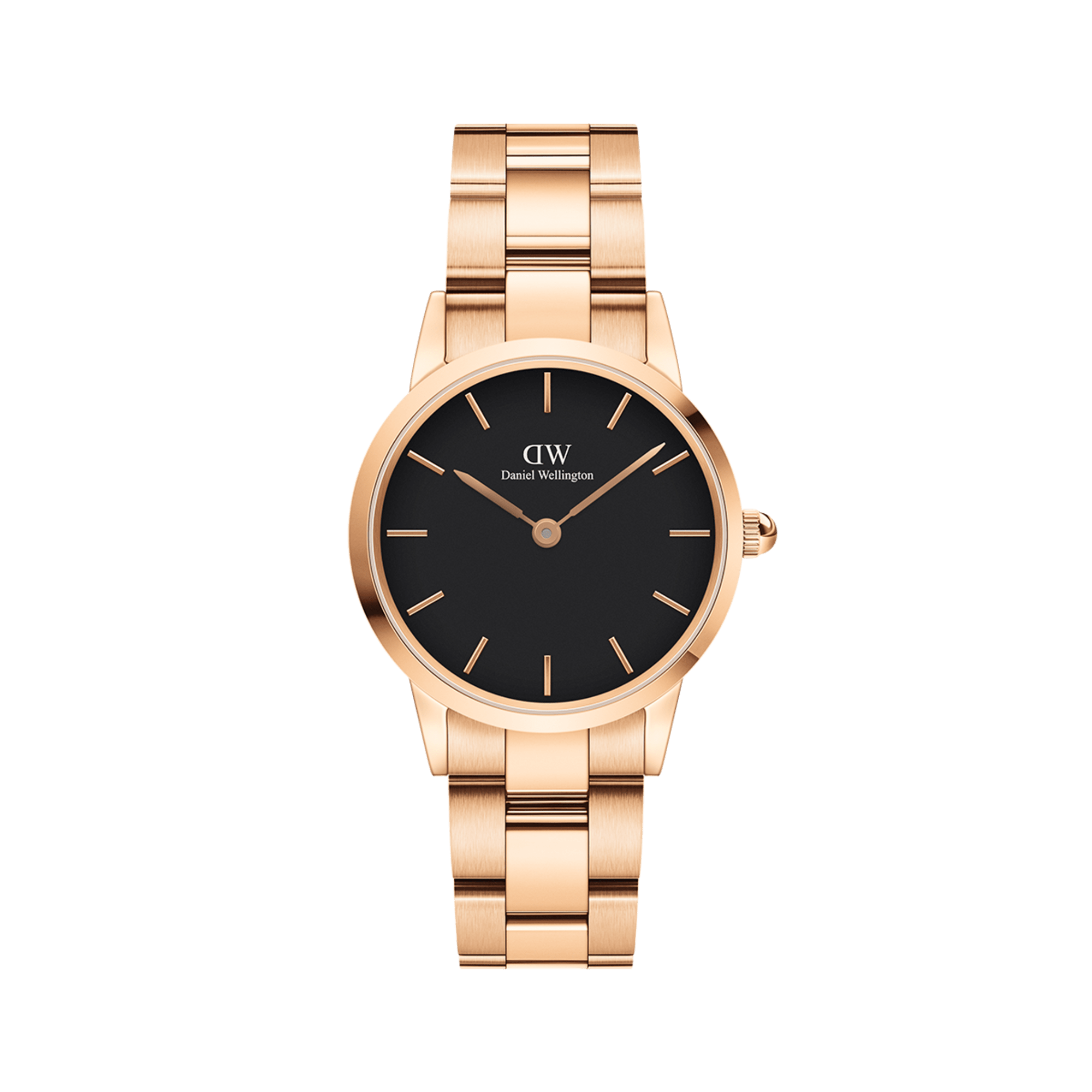 Daniel Wellington Iconic Link 36 Rose Gold &amp; Black Watch