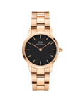 Daniel Wellington Iconic Link 36 Rose Gold & Black Watch