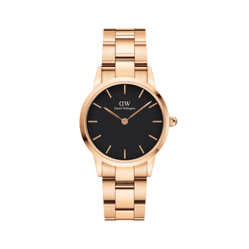 Daniel Wellington Iconic Link 36 Rose Gold & Black Watch