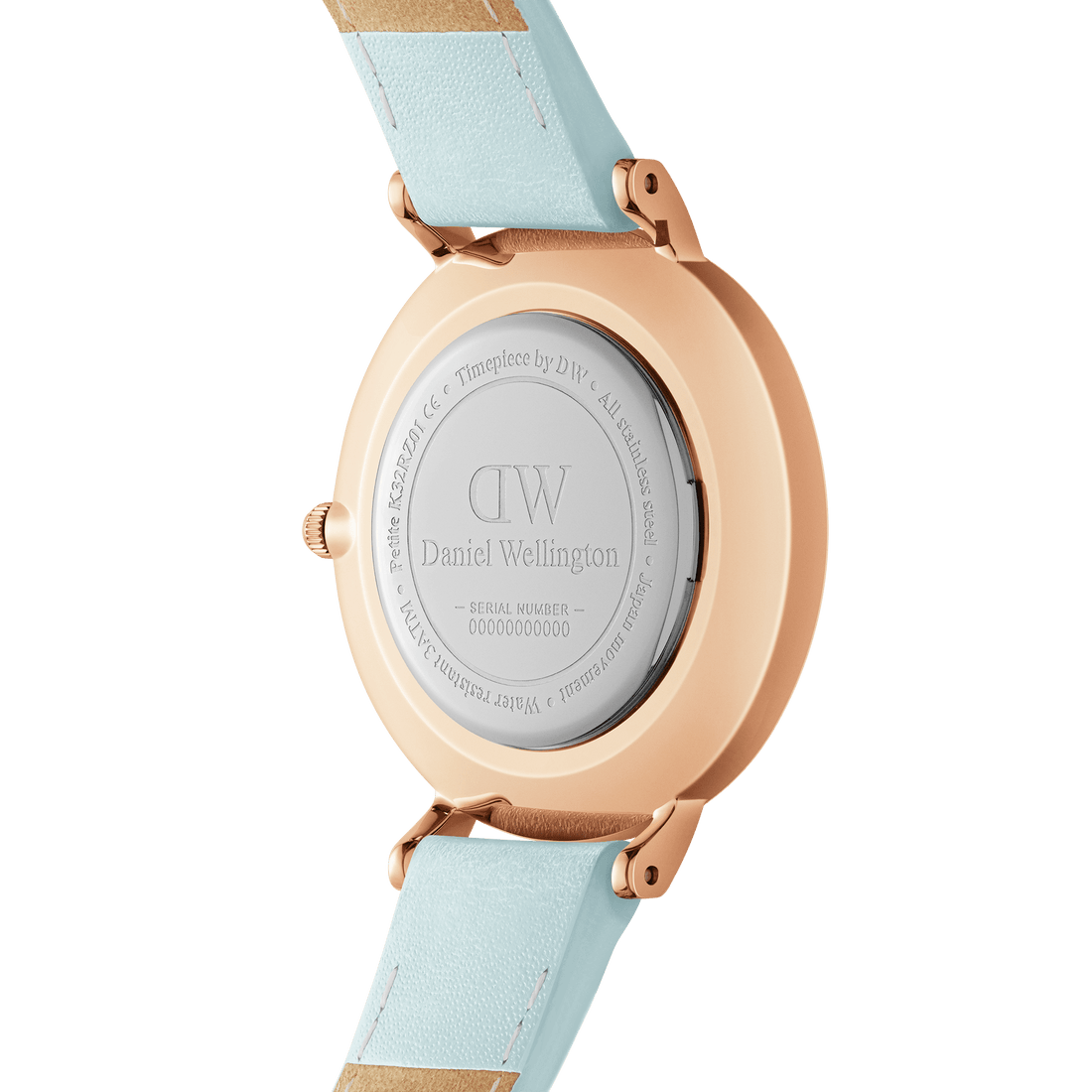 Daniel Wellington Petite 28 Blue Leather & Rose Gold Mother of Pearl Watch