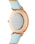 Daniel Wellington Petite 28 Blue Leather & Rose Gold Mother of Pearl Watch