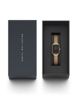 Daniel Wellington Quadro 20X26 Pressed Melrose Rose Gold & Black Watch