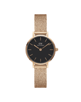 Daniel Wellington Petite 24 Pressed Melrose Rose Gold & Black Watch