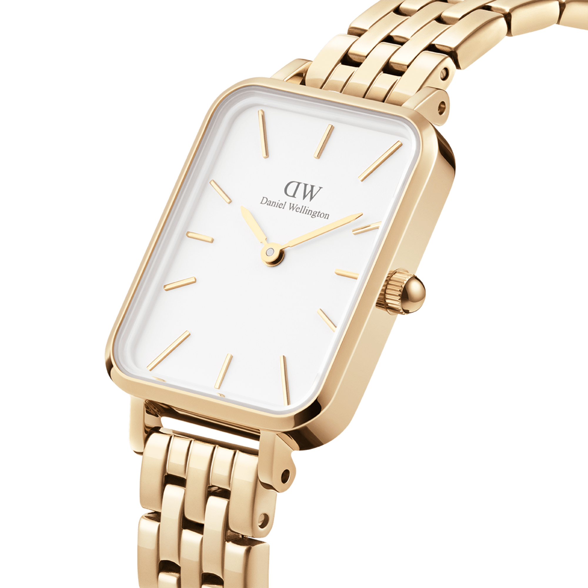 Daniel Wellington Quadro 20x26 5-Link Gold &amp; White Watch