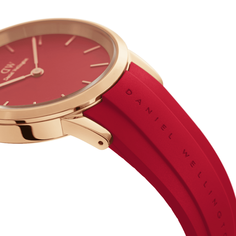 Daniel Wellington Iconic Motion Ruby 40 Rose Gold Red Watch