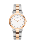 Daniel Wellington Iconic Link Lumine 28 Rose Gold & Silver White Watch