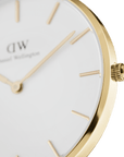 Daniel Wellington Petite 36 Evergold Gold & White Watch