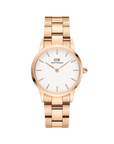 Daniel Wellington Iconic Link 36 Rose Gold & White Watch