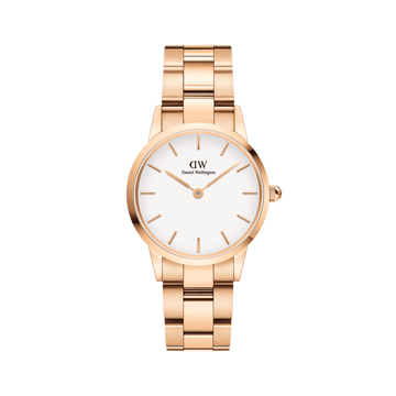 Daniel Wellington Iconic Link 36 Rose Gold & White Watch