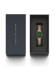 Daniel Wellington Quadro 20X26 Pressed Melrose Rose Gold & Green Watch