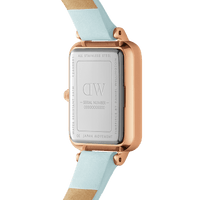 Daniel Wellington Quadro Blue Leather & Rose Gold Mother of Pearl Watch