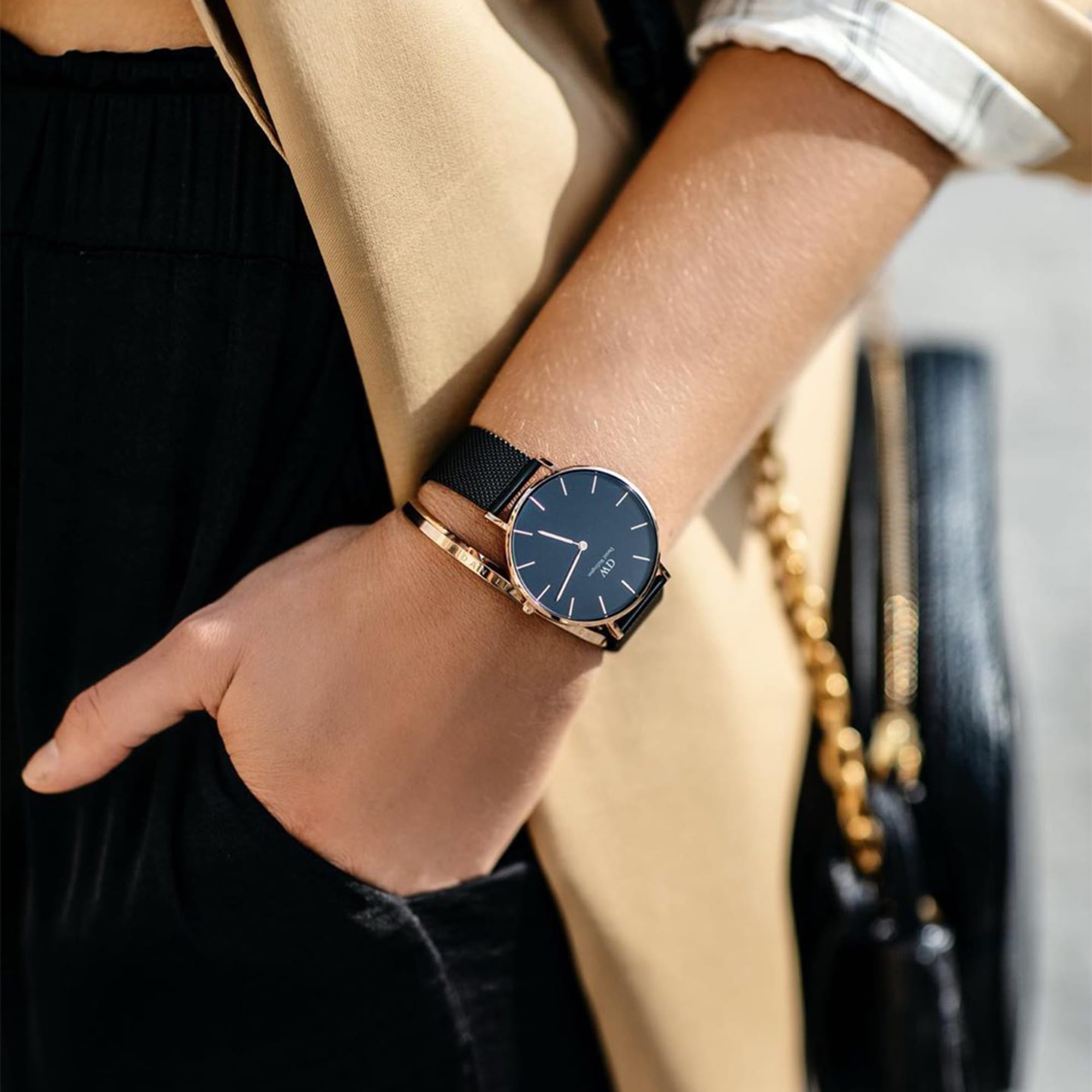 Daniel Wellington Petite 32 Ashfield Rose Gold &amp; Black Watch