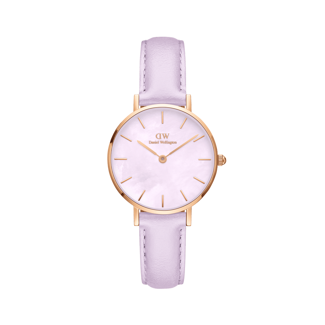 Daniel Wellington Petite 28 Purple Leather & Rose Gold Mother of Pearl Watch