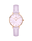 Daniel Wellington Petite 28 Purple Leather & Rose Gold Mother of Pearl Watch