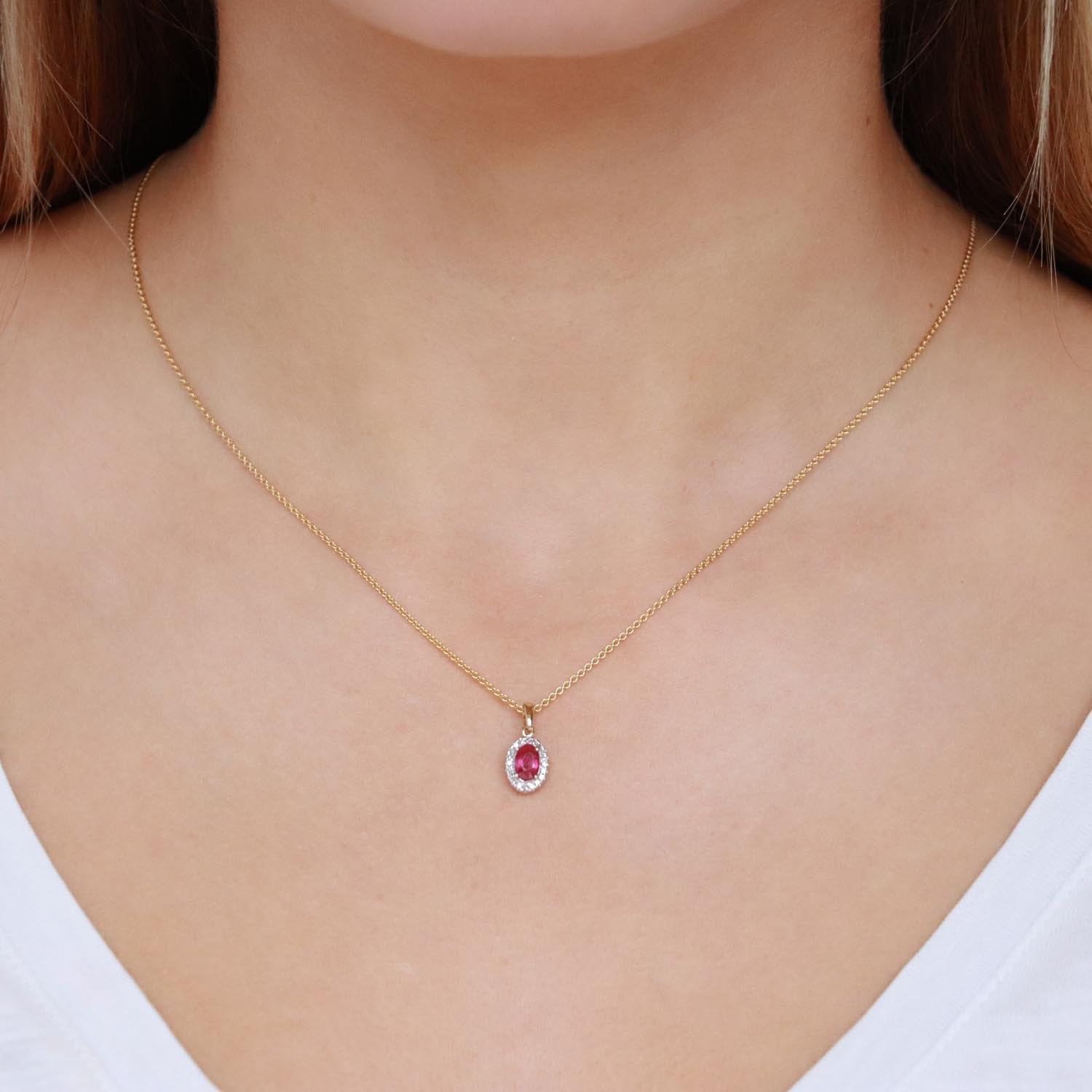 9CT GALIA RUBY &amp; DIAMOND PENDANT