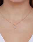 9CT ODETTE MORGANITE & DIAMOND PENDANT