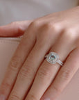 9CT ADRIATIC AQUAMARINE & DIAMOND RING