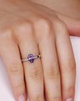 9CT SANGRIA DIAMOND AND AMETHYST RING