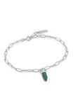 Silver Malachite Point Pendant Bracelet