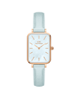 Daniel Wellington Quadro Blue Leather & Rose Gold Mother of Pearl Watch