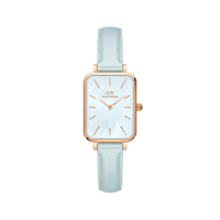 Daniel Wellington Quadro Blue Leather & Rose Gold Mother of Pearl Watch