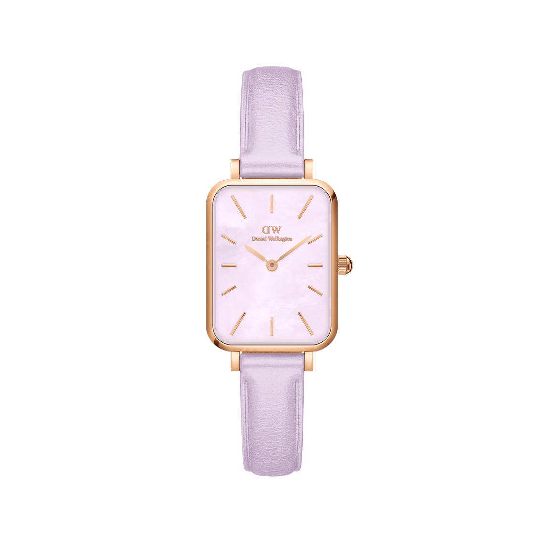 Daniel Wellington Quadro Purple Leather & Rose Gold Mother of Pearl Watch