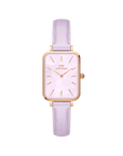 Daniel Wellington Quadro Purple Leather & Rose Gold Mother of Pearl Watch